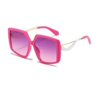 ETETGVG Lunettes de soleil irrégulières pour femmes et hommes, grande monture, style rétro, pour photographie de rue, UV400 (violet, rose)