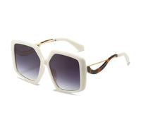 ETETGVG Lunettes de soleil irrégulières pour femmes et hommes, grande monture, style rétro, pour photographie de rue, UV400 (blanc dégradé gris)