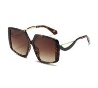 ETETGVG Lunettes de soleil irrégulières pour femmes et hommes, grande monture, style rétro, pour photographie de rue, UV400 (thé léopard)