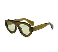 ETETGVG Lunettes de soleil irrégulières pour femmes et hommes, verres UV400 rétro violets (vert olive)