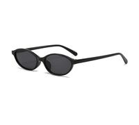 ETETGVG Lunettes de Soleil Ovales Noires à la Mode Verres Bruns dégradés Rondes Femmes Hommes Lunettes de Soleil Femme UV400, Noir Noir, Taille Unique