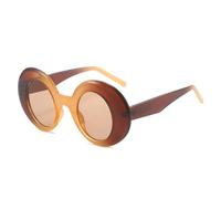 ETETGVG Lunettes de soleil ovales surdimensionnées colorées pour femmes et hommes, style rétro, rondes et dégradées, style punk (dégradé thé)
