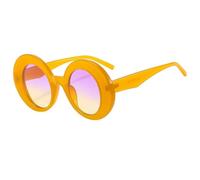 ETETGVG Lunettes de soleil ovales surdimensionnées colorées pour femmes et hommes, style rétro, rondes et dégradées, style punk (dégradé orange)