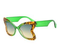 ETETGVG Lunettes de Soleil Papillon Uniques surdimensionnées à la Mode pour Femmes, nuances dégradées à la Mode personnalisées, Lunettes de Soleil UV400 pour Hommes, comme Image, Vert Jaune