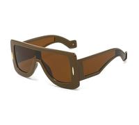 ETETGVG Lunettes de soleil punk pour femmes et hommes, monture large, de luxe, connectées, pour l'extérieur, la conduite, UV400 (marron)