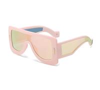 ETETGVG Lunettes de soleil punk pour femmes et hommes, monture large, de luxe, connectées, pour l'extérieur, la conduite, UV400 (rose)