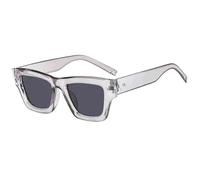 ETETGVG Lunettes de soleil rétro à monture en forme de clou de riz pour femmes et hommes, tendance, conduite, voyage, UV400 (gris)