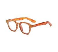 ETETGVG Lunettes de soleil rétro à rivets pour femmes et hommes, rondes, tendance, monture transparente UV400 (jaune ambre transparent)