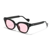 ETETGVG Lunettes de soleil rétro œil de chat pour femmes et hommes, UV400, rivets tendance, léopard, style punk (noir, rose)