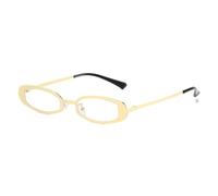 ETETGVG Lunettes de soleil rétro ovales en métal pour femmes et hommes, monture transparente UV400 style punk rétro (doré transparent)