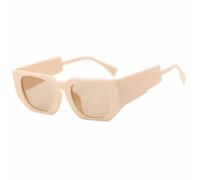 ETETGVG Lunettes de soleil rétro punk pour femmes et hommes, pour l'extérieur, la conduite, la pêche, les voyages, UV400 (thé beige)