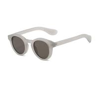 ETETGVG Lunettes de soleil rondes tendance pour femmes et hommes, verres UV400, style rétro punk, rivets mats (gris noir)