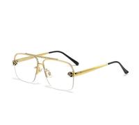 ETETGVG Lunettes de soleil sans monture pour homme, style rétro, surdimensionnées, motif léopard (C7AntiBlueLight)