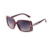 ETETGVG Lunettes de soleil surdimensionnées pour femmes, noires, de luxe, à rivets en diamant, à grande monture rectangulaire, nuances, C29 rouge