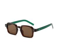 ETETGVG Lunettes de soleil tendance pour femmes et hommes, style vintage, luxe, plein air, voyage, UV400 (vert et marron)