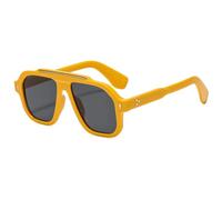 ETETGVG Lunettes de soleil tendance pour femmes et hommes, verres UV400 rétro, rivets dégradés (jaune et noir)