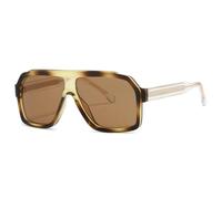 ETETGVG Lunettes de soleil vintage classiques surdimensionnées pour femmes et hommes, style punk populaire de luxe (thé marbré)