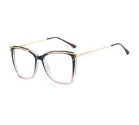 ETETGVG Lunettes œil de chat pour femmes, monture transparente à couleurs contrastées (2)