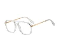 ETETGVG Lunettes pour hommes à monture large et double faisceau (C2Clear)