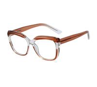 ETETGVG Lunettes rétro à charnière à ressort pour femmes, monture transparente, verres léopard pour hommes (café)
