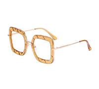 ETETGVG Lunettes rétro arc-en-ciel découpées en cristal pour femmes, lunettes d'ordinateur à la mode, claires, thé