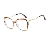 ETETGVG Monture de lunettes polygonale transparente grande taille pour femme (4)