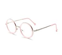 ETETGVG Monture de lunettes ronde rétro pour femmes, verres transparents, monture de lunettes pour hommes, lunettes transparentes vintage, rose