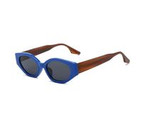 ETETGVG Petites lunettes de soleil œil de chat pour femmes et hommes, style hip-hop, tendance, plein air, voyage, UV400 (bleu gris)