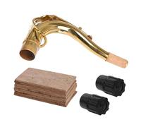 ETFBUY Kit de remplacement pour manche de saxophone ténor - 1 manche coudé en laiton et 10 feuilles de liège universelles pour saxophone ténor et 2 bouchons d'extrémité pour saxophone ténor
