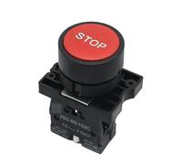 ETFUOEOS Emergency Stop Switch 22mm Start Stop Button with The Arrow Symbol XB2 Flat Touch Switch Button Momentary Button Switch Red/Green Push Buttons(Red Stop)