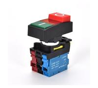 ETFUOEOS Emergency Stop Switch Double Push 22mm Double Button Two-Position Reset Button Switch with LED Egg Push 12V24V220V AC ON/Off Start Stop 1 NO 1NC LA36M 220V(Raised-o,2NO2NC)