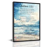 ETFUOEOS Spanish Scripture Wall Decor - Salmo 121 En Español Ocean Themed Christian Art, Inspirational Bible Verse Print for Home Office(Unframed,08x12inch(20x30cm))