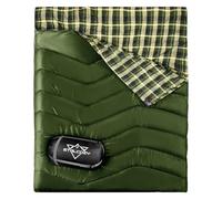 ETGLCOZY Sac de Couchage Double Grande Taille en Flanelle - 3 Saisons Léger - Famille/Couple - Idéal Camping, Extérieur & Intérieur - Sac de Compression Inclus
