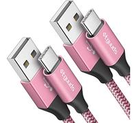 etguuds Câble USB C [1,8m, Lot de 2], Rose Câble USB vers USB C 3A Charge Rapide Nylon Chargeur Type C Cable pour Samsung Galaxy S23 S21 S20 S10 S9 S8 Plus, A20 A21 A40 A50