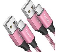 etguuds Câble USB C Rose [1m, Lot de 2], Câble USB vers USB C 3A Charge Rapide Nylon Chargeur Type C Cable pour Samsung Galaxy S23 S21 S20 S10 S9 S8 Plus, A20 A21 A40 A50