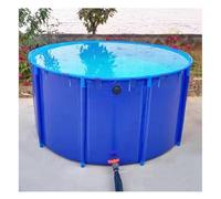 Éth nappaire de poisson pliable 1,2 m x 1M, 1130L Piscine de jardin avec robinet de vidange et filet anti-saut, bâche en PVC durable pour l'élevage aquatique et l'arrière-cour, conteneur d'eau extérie