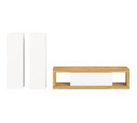 Ethan - meuble tv 150 cm + 2 armoires murales 110 cm - bois et blanc - Bois / Blanc