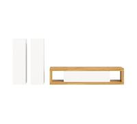 Ethan - meuble tv 180 cm + 2 armoires murales 110 cm - bois et blanc - Bois / Blanc Bois / Blanc