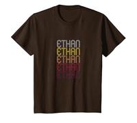 Ethan Prénom personnalisé Ethan Tee T-Shirt, Enfant, Marron, 4 Ans