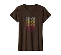 Ethan Prénom personnalisé Ethan Tee T-Shirt, Femme, Marron, S