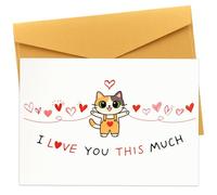 Ethanberg Carte de Saint-Valentin amusante pour lui, elle, carte d'anniversaire pour femme, mari, « I Love You This Much », carte de vœux d'amour de la part d'un petit ami, petite amie, Saint-Valentin