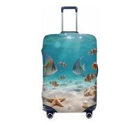 Ethebre Housse de protection élastique pour valise, résistante à la poussière, aux rayures et aux poissons tropicaux, pour voyage d'affaires, voyage, Poissons tropicaux sous-marins, M for 22-24 In