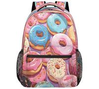 Ethebre Sac à dos coloré pour enfants, motif donuts glacés, sac à dos léger, grande capacité, résistant à l'eau, sac à bandoulière pour adolescents, garçons et filles