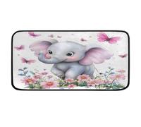 Ethebre Tapis de cuisine Motif éléphant et papillon 99 x 51 cm