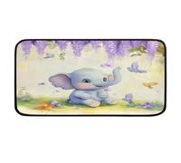 Ethebre Tapis de cuisine motif éléphant oiseaux lavande 99 x 51 cm
