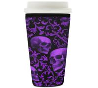 Ethebre Vintage Purple Skulls Iced Coffee Sleeve 947,2 g