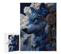 Ethereal Blue Wolf Artwork Puzzle 1000 Pièces Educa Jouet en Bois Cadeau Unique Décoration Intérieure Jeu Éducatif Challenge Toy Adultes Et Enfants À Partir De 14 Ans 500 PCS