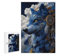 Ethereal Blue Wolf Artwork Puzzle 1000 Pièces Educa Jouet en Bois Cadeau Unique Décoration Intérieure Jeu Éducatif Challenge Toy Adultes Et Enfants À Partir De 14 Ans 1000 PCS