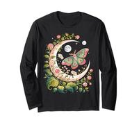 Ethereal Celestial Moth Butterfly Flowers Moon Aesthetic Manche Longue