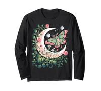 Ethereal Celestial Moth Butterfly Flowers Moon Aesthetic Manche Longue